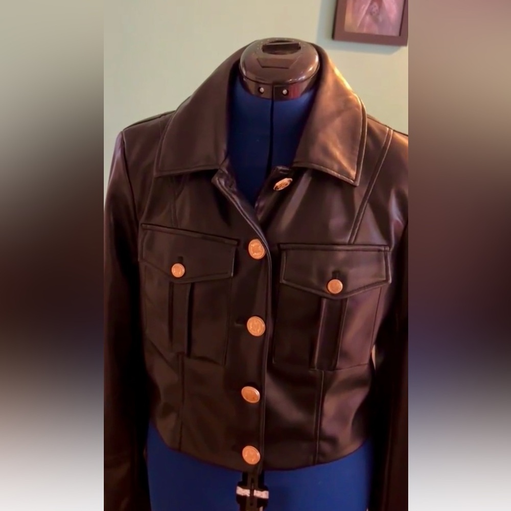 Jacket black with gold buttons!